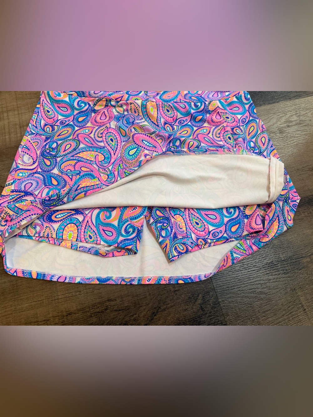 Lulu-B Bright Paisley Skort Skirt Size Large - Picture 9 of 16